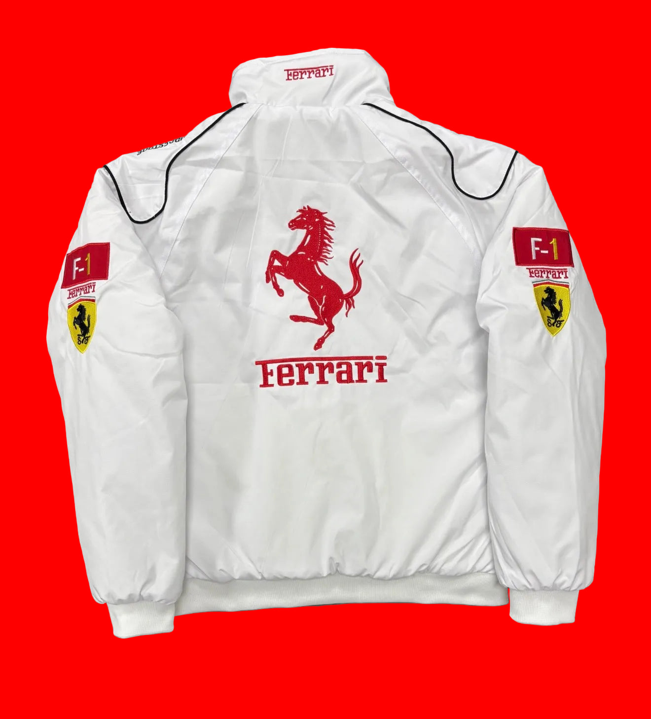 Vintage-Inspired Scuderia Ferrari F1 Jacket - Puma White/Red Racing
Bomber