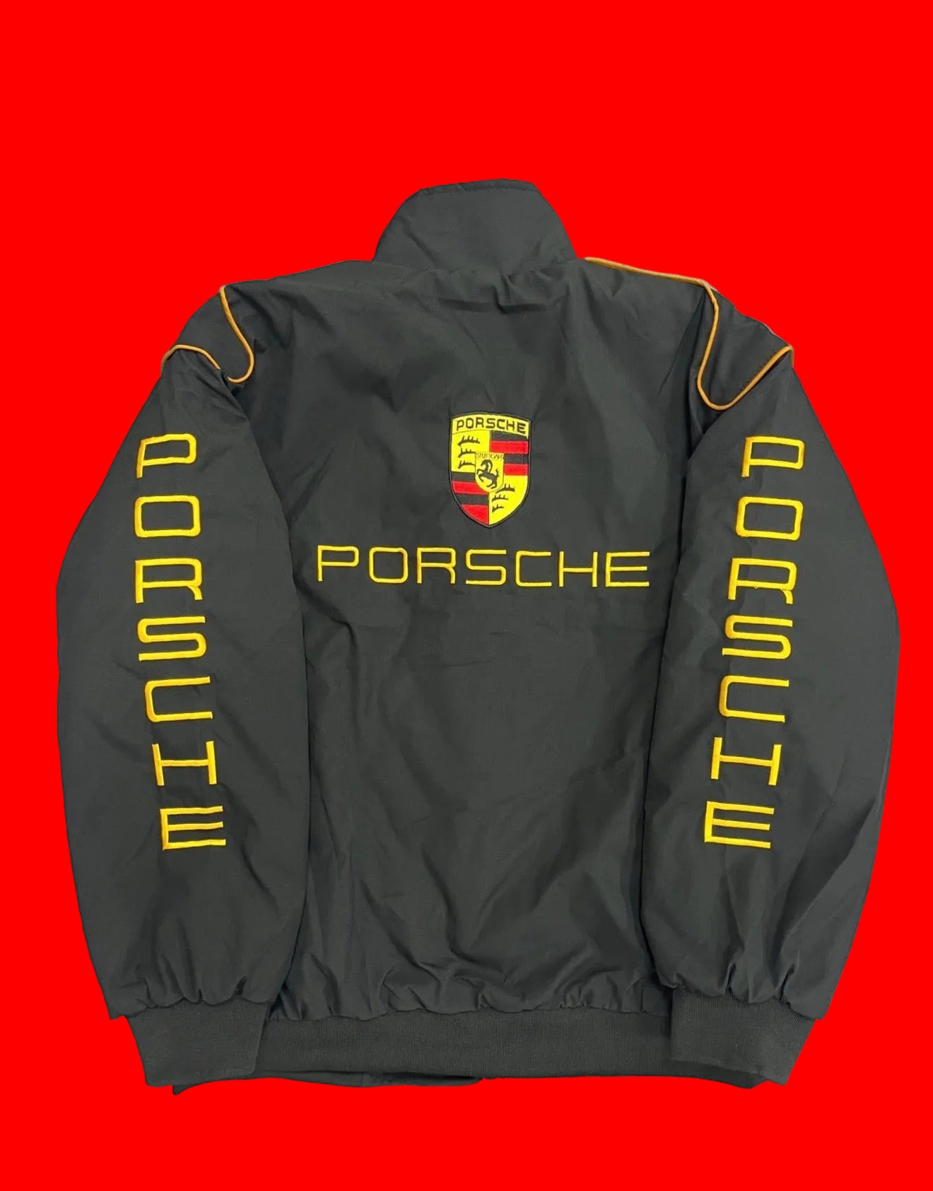 Porsche Racing Jacket - Black Yellow Minimum TOYO Sparco Team Style