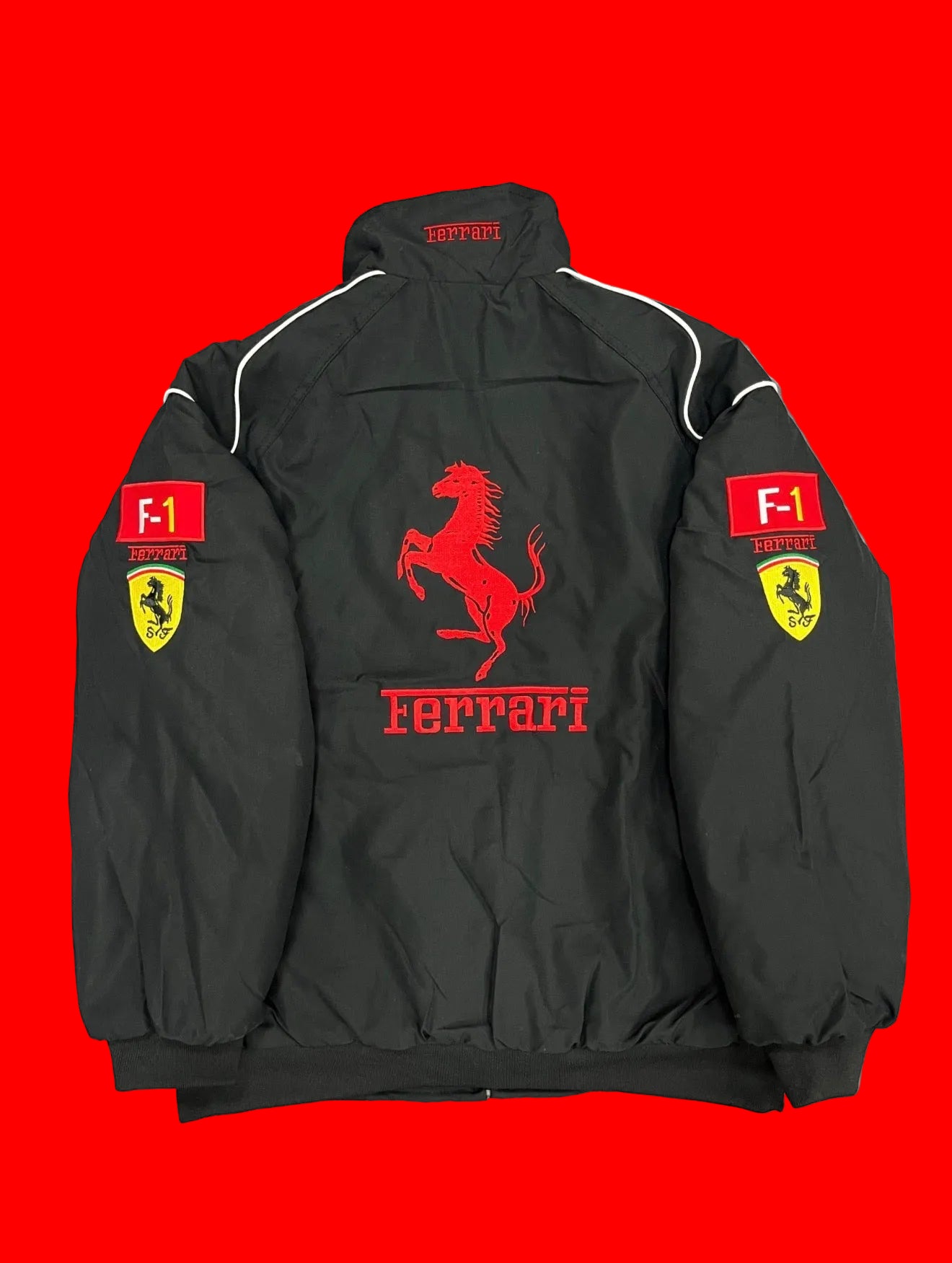 Vintage Scuderia Ferrari F1 Racing Jacket Puma Bridgestone Shell UPS Black Red Streetwear