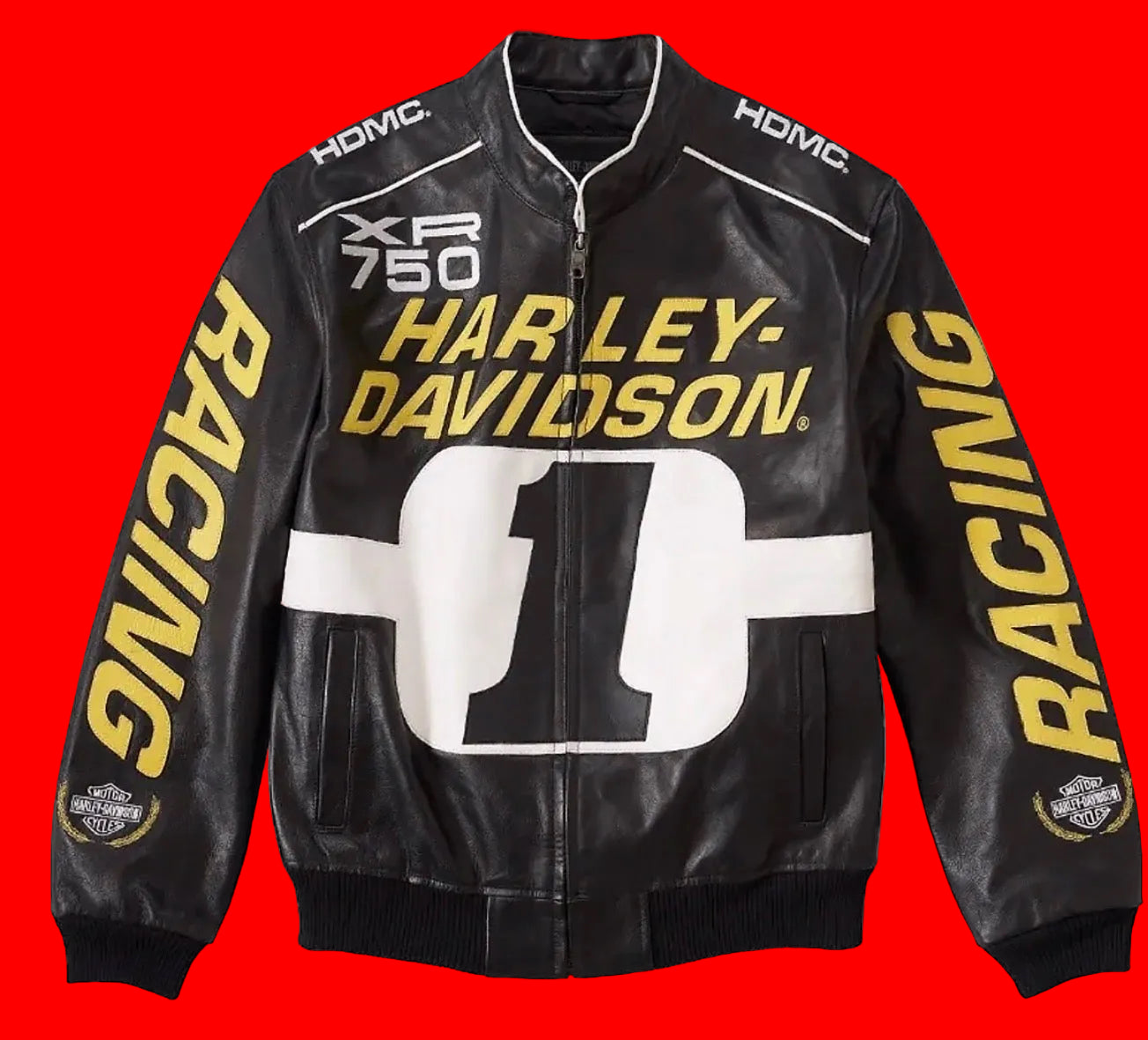 Harley-Davidson XR750 Racing Leather
Jacket - Black Yellow #1 Edition