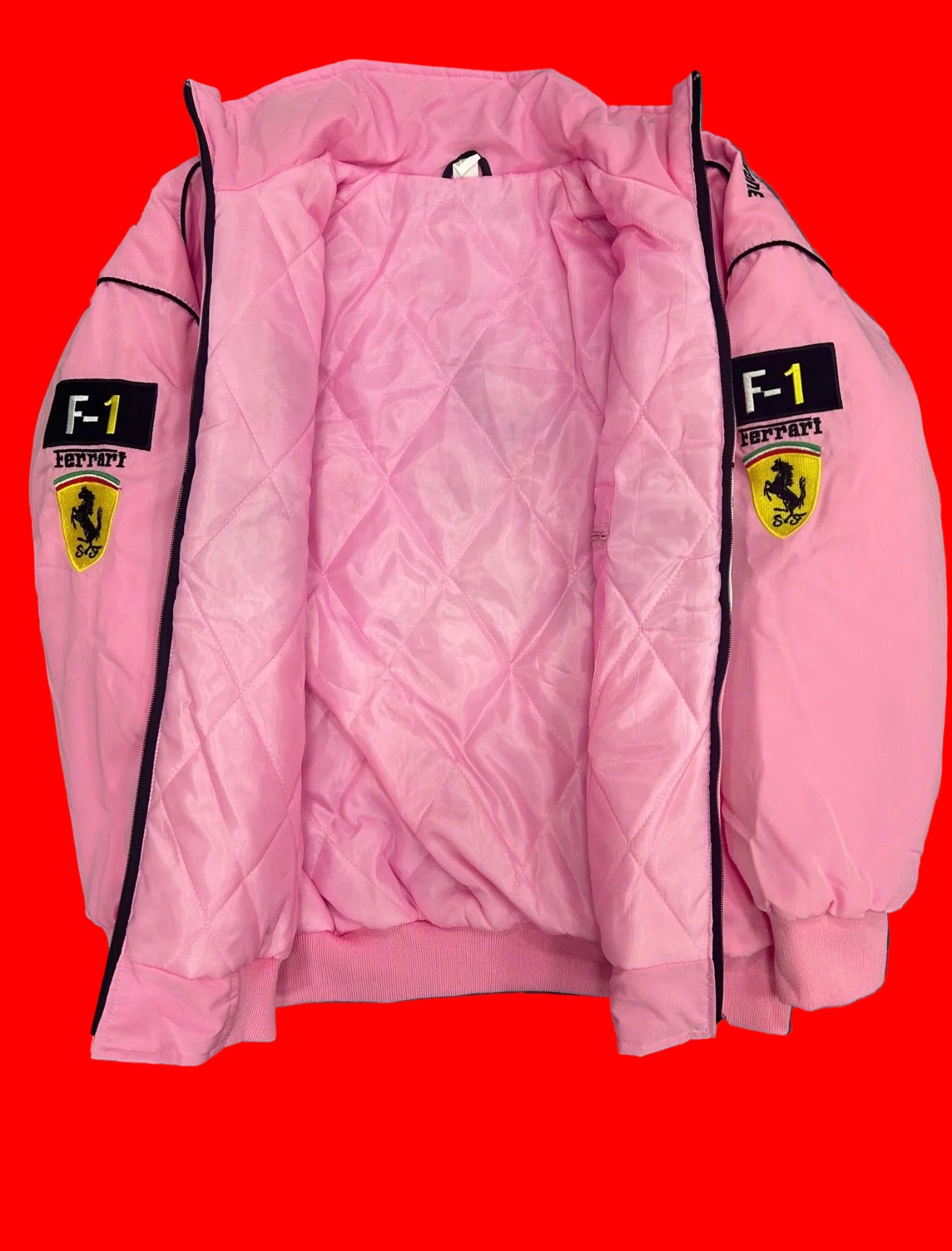 Pink inspired Scuderia Ferrari F1 Racing Jacket - Vintage Puma Style
