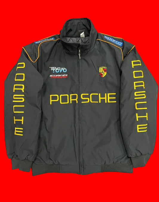 Porsche Racing Jacket - Black Yellow Minimum TOYO Sparco Team Style