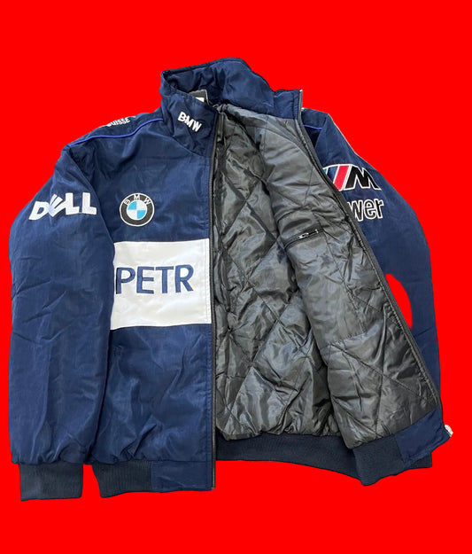Navy BMW F1 Racing Jacket | Petronas M Power Dell Credit Suisse Team Style