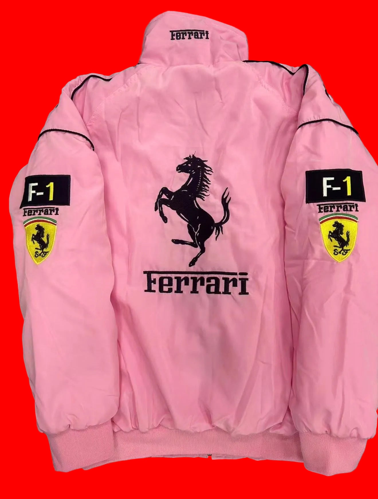 Pink inspired Scuderia Ferrari F1 Racing Jacket - Vintage Puma Style
