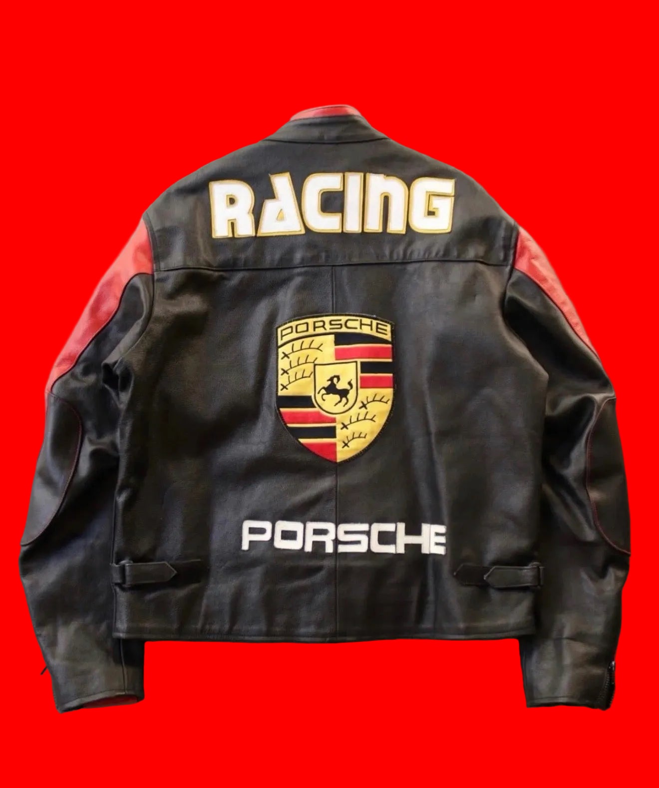 Porsche Black & Red Leather
Motorsport Jacket with Shell Michelin
Shoei Patches