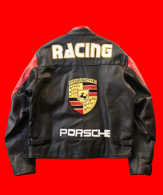 Porsche Black & Red Leather
Motorsport Jacket with Shell Michelin
Shoei Patches