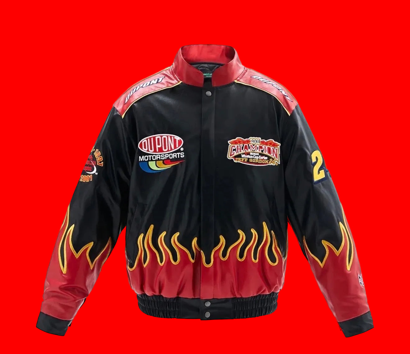 Jeff Gordon 2001 Champion DuPont
NASCAR Racing Jacket - Flame Black/ Red