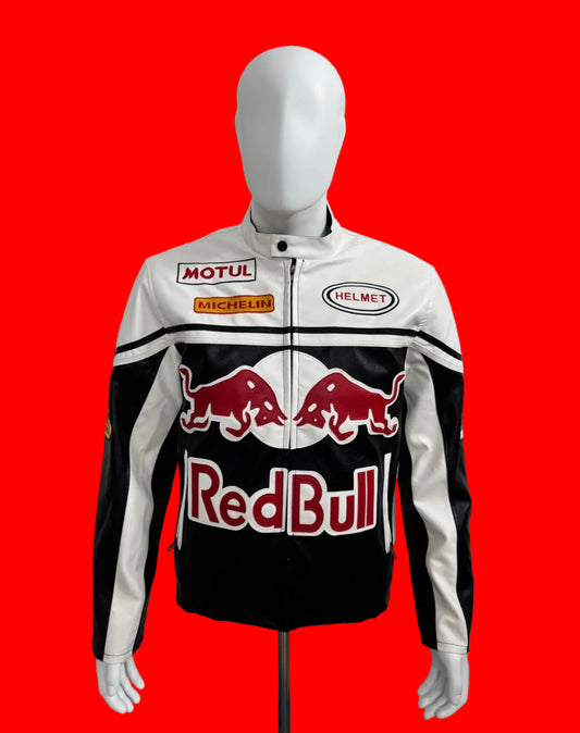 Vintage Red Bull Racing Leather Jacket
Motul Michelin Patches - White/Red/ Black MotoGP Wings Logo Bomber