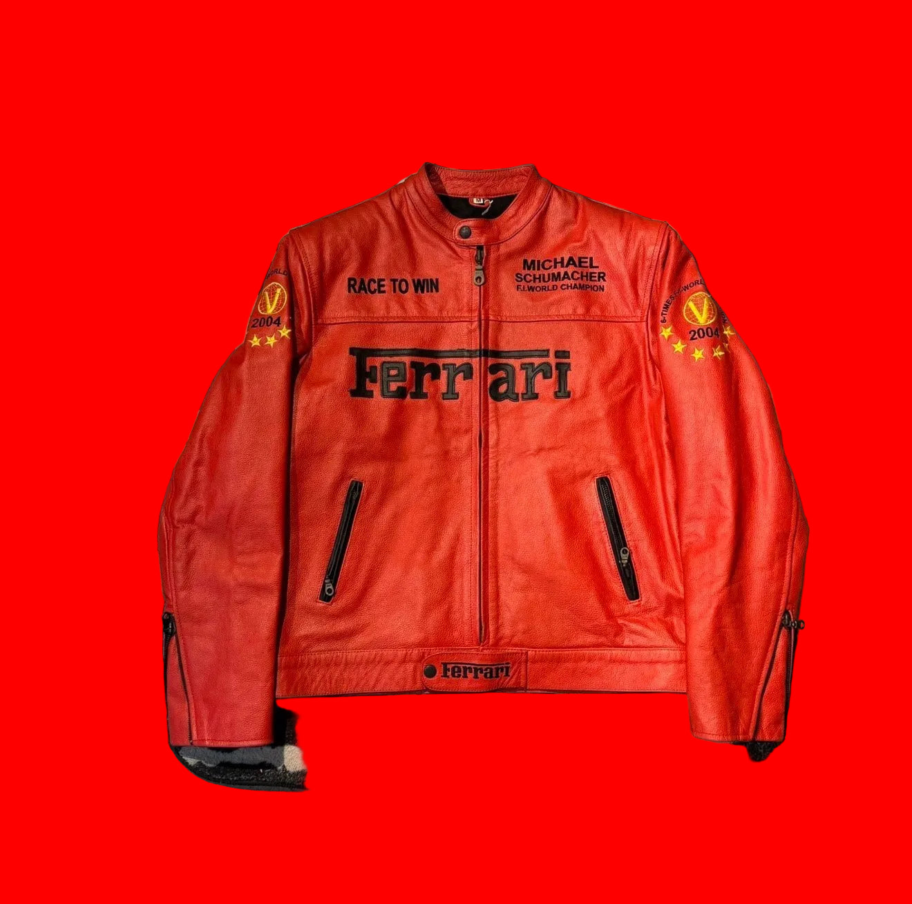 Ferrari Red Leather Jacket - Michael Schumacher 2004 F1 World Champion
Patches