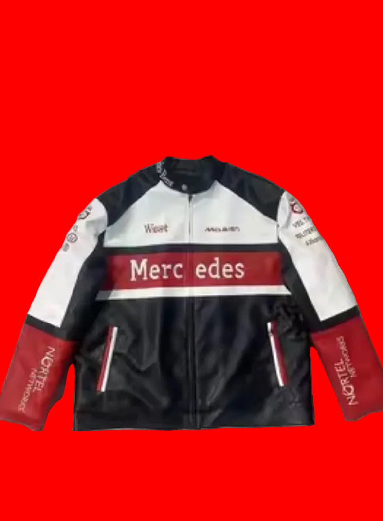Mercedes-Benz × McLaren F1 Vintage Racing Jacket - Black Red White Moto
Style
