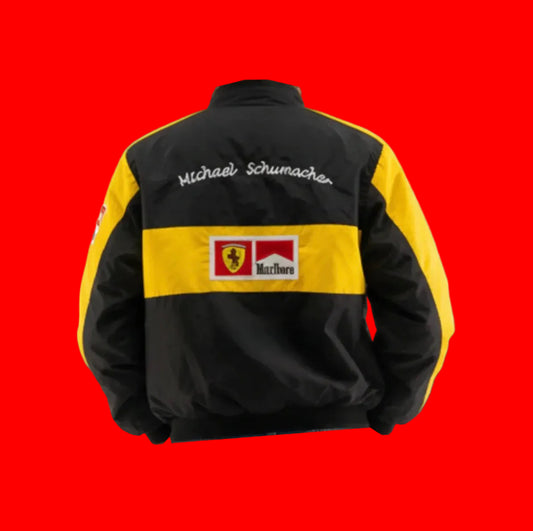 Vintage Ferrari F1 Marlboro Vodafone Racing Jacket - Black & Yellow Shell Bridgestone Team Bomber